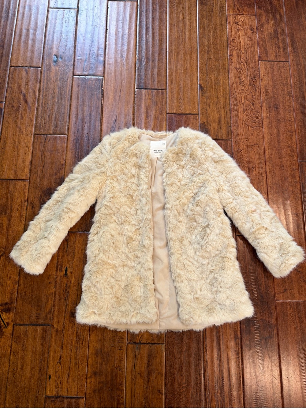 Zara Kids Cream Faux Fur Coat - Plush Jacket